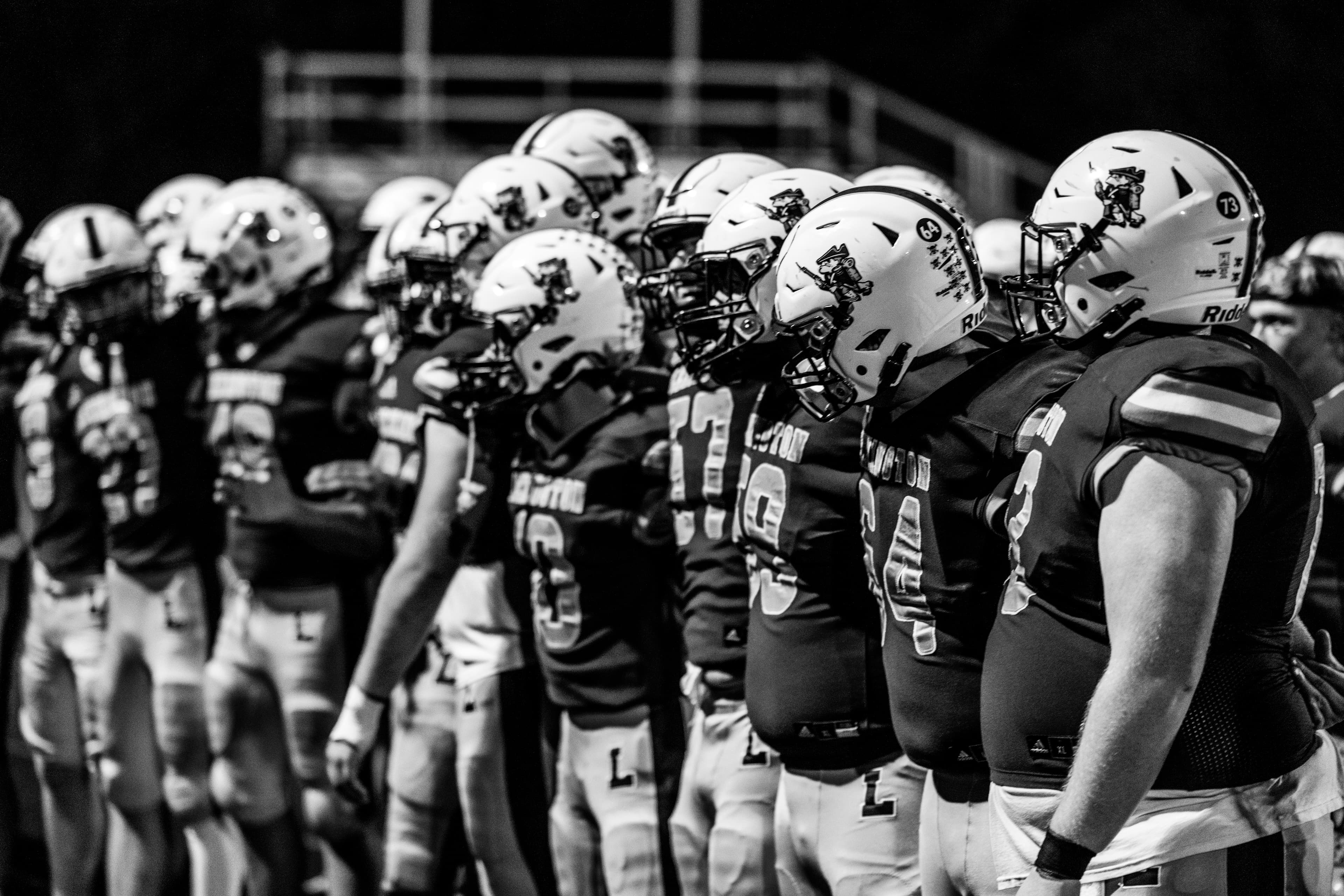 Football team lined up
