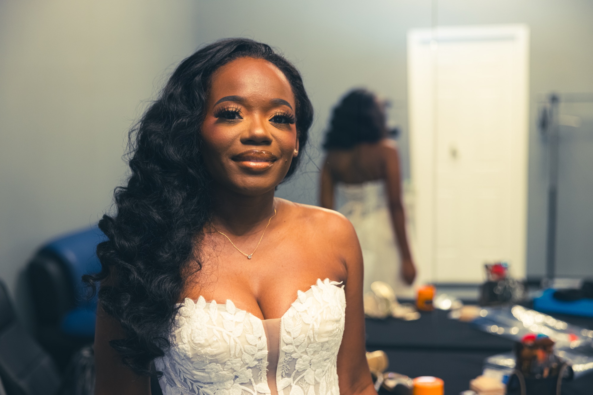 Bride getting ready